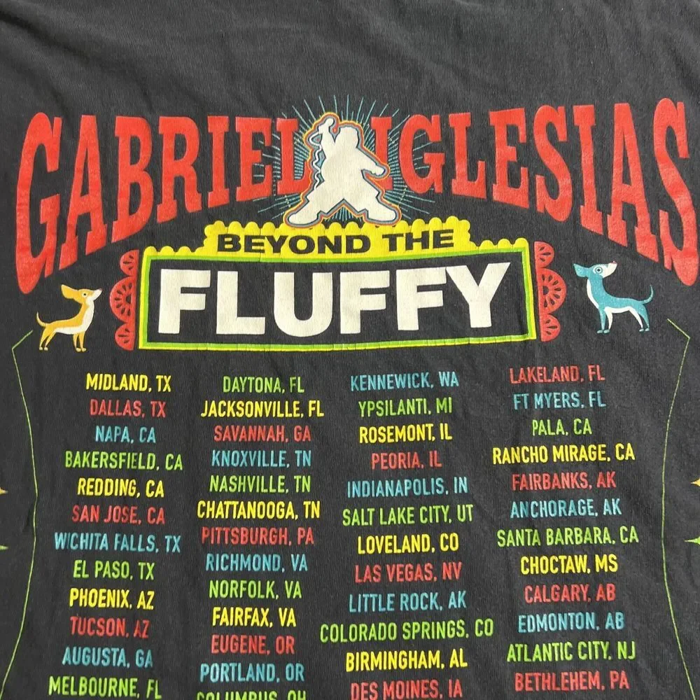 Gabriel Iglesias Beyond Fluffy 2019 Tour  Day Of‎ The Dead T-Shirt 5XL Has Flaws